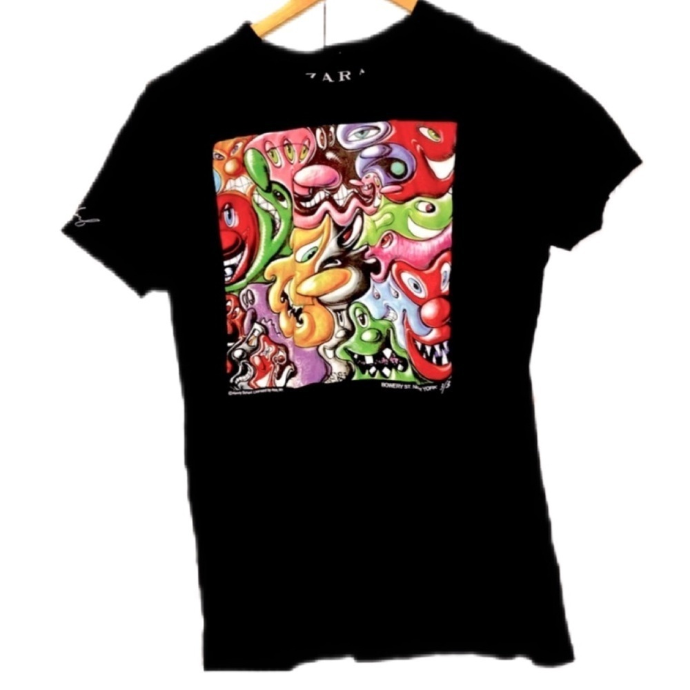 ZARA NEW YORK KENNY SCHARF SKATER VINTAGE TEE